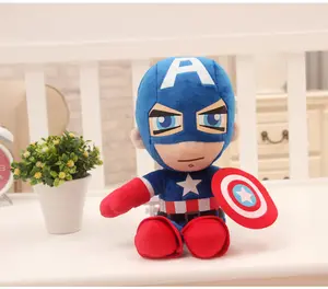 Toptan koleksiyon Anime amerika kaptan yumuşak peluş doldurulmuş oyuncak örümcek adam süper kahraman peluş oyuncaklar