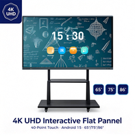 Pantalla Plana Interactiva 4K UHD de 65, 75 y 86 Pulgadas, Android, 40 Puntos Táctiles, Pizarra Inteligente para Escuelas con Ranura OPS, FCC/CE para Educación