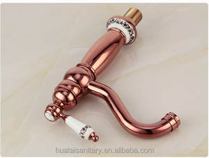 Torneira de agua de baño de lavado moderno para grifo alto, grifo mezclador de lavabo de oro rosa dorado - Product Image 6