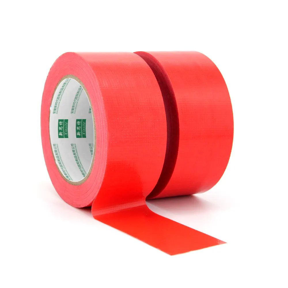 Venta directa de fábrica, tela de 48mm, cinta adhesiva roja, cinta adhesiva de estuco de PE personalizada de alta resistencia