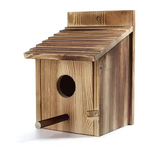 Nuevo tipo duradero con buen precio, casa de pájaros de madera para exteriores para mascotas a la moda, alimentador de madera para mascotas