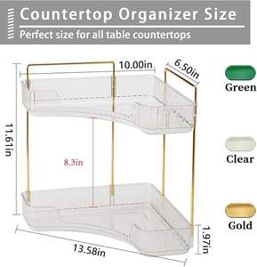 Makyaj parfüm tuvalet alanı tasarrufu için 2 katmanlı köşe banyo lavabosu organizatör klasik depolama raf - Product Image 4