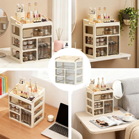 Boîtes de rangement transparentes pour cosmétiques, organisateur de comptoir de maquillage, tiroir de bureau, boîte de rangement multifonctionnelle pour la vanité