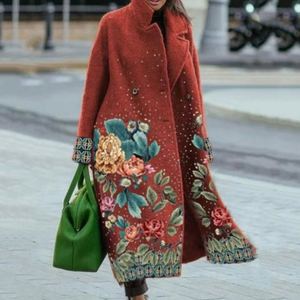 <span class=keywords><strong>Giacca</strong></span> donna primavera e autunno con risvolto a maniche lunghe con stampa <span class=keywords><strong>Tweed</strong></span> cappotto lungo - Product Image 5