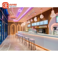 Système d'affichage écologique pour café, service ODM, projet clé en main pour café en plexiglas