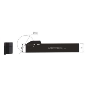 Cuchilla de corte A4SMR/L, Portaherramientas de ranurado de aleación dura, Herramienta para piezas CNC, Ranurado con insertos de carburo KENNAE convertibles - Product Image 1