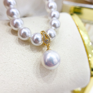 Collar con Colgante de Plata S925, Accesorios para DIY con Cuentas Planas Redondas de 10-13 mm, 30974 - Product Image 1