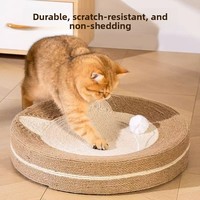Tempat Tidur dan Alas Garuk Kucing dari Bahan Hemp, Tahan Lama, Tahan Aus, Bentuk Bulat, Alas Cakar Kucing, Sarang Kucing Kecil, Mainan Perawatan Kucing