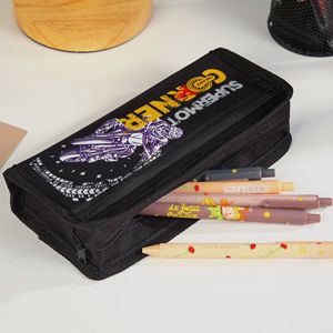 Estuche Escolar de Gran Capacidad con Doble Capa de Tela y Cierre, Estilo Supermot, para Niños, para Material Escolar y Útiles Escolares - Product Image 2