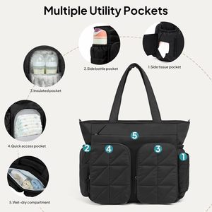 <span class=keywords><strong>Bolsa</strong></span> de Pañales Acolchada, <span class=keywords><strong>Bolsa</strong></span> de Bebé con Bolsillos Aislantes, Resistente al Agua, de Poliéster, Gran Capacidad, Ligera, <span class=keywords><strong>Bolsa</strong></span> de <span class=keywords><strong>Hospital</strong></span> <span class=keywords><strong>para</strong></span> - Product Image 3