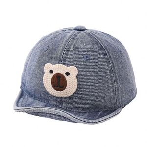 Casquette de baseball en jean pour enfants, chapeau souple pour bébé avec motif de dessin animé, tissu courant, 6 panneaux, broderie 3D, toutes saisons - Product Image 5