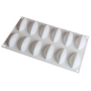 Mango Mousse Cake <b>Silicone</b> Mold 12 Cavity Oval <b>Baking</b> Tools For Dessert Ice Cream Chocolate Commercial Use - Product Image 2