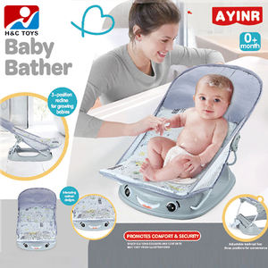 Seggiolino da Bagno per Neonati 0M+ con <span class=keywords><strong>Cuscino</strong></span> e Giocattolo, Sedile Doccia Confortevole in Plastica, Certificato CE, Design Rotondo - Product Image 4