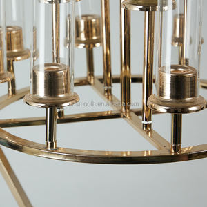 Nuovissimo Design Grande Candelabro in Metallo Dorato per Matrimoni, Decorazioni per Eventi e Tavoli, Portacandele - Product Image 6