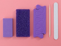 Kit de manucure jetable professionnel avec lime à ongles en bois Mini tampon bâton de bois séparateur d'orteils pour ensemble de pédicure