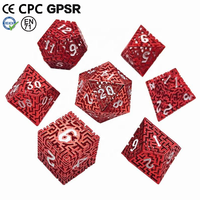 Cadeau de Noël rouge Unique labyrinthe creux donjons Dragons ensemble de dés argent métal polyédrique dnd dés pour jeux de table drôles