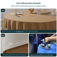 Nappe de banquet haut de gamme pour hôtel et restaurant, grande, en tissu mélangé coton-lin, design simple, personnalisable