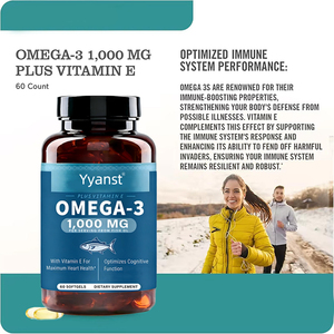 OEM/ODM Optimiza la Función Cognitiva, Cápsulas de Aceite de Pescado Omega 3 con Vitamina E para Adultos, Apoya la Salud del Corazón, Precio de Fábrica - Product Image 4