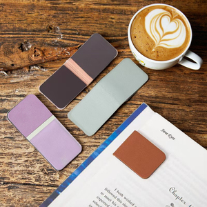 Quick Ship Cute PU Leather Magnetic Bookmark 16 Colors Book Marks Bookmark Personalized Anniversary Magnet Bookmark Gift