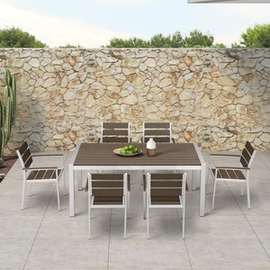 <span class=keywords><strong>Table</strong></span> de restaurant d'extérieur en aluminium, avec fauteuils, 6 pièces - Product Image 6