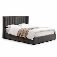 Lit double king size moderne et confortable Marilyn, mobilier de chambre à coucher, lit Mahjong, dernier design, lit rembourré à motifs floraux
