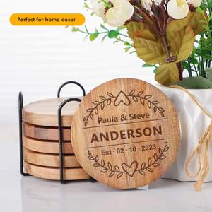 Set di Sottobicchieri in Legno con Apribottiglie per Birra, Sottobicchieri Vuoti per Bevande con Supporto per Apribottiglie - Product Image 2