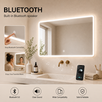 Miroir de maquillage LED rectangulaire moderne de luxe, à intensité variable, rétroéclairé et éclairé par l'avant et l'arrière, élégant pour salon de beauté