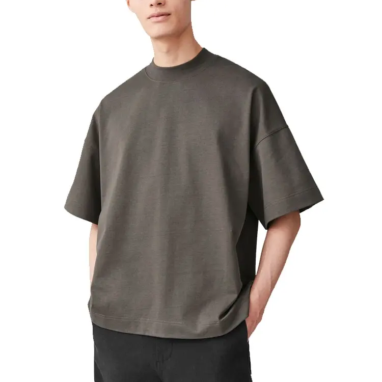 TS139 heavy tee shirts oversized blank black boxy fit t shirt