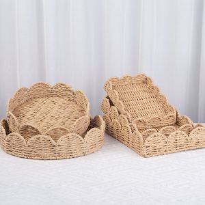 Cesta de Armazenamento Personalizada Artesanal Multifuncional Ecológica de Vime/Palha/Rattan com Borda Ondulada para Pão, Flores e Piquenique 2025 OEM - Product Image 1