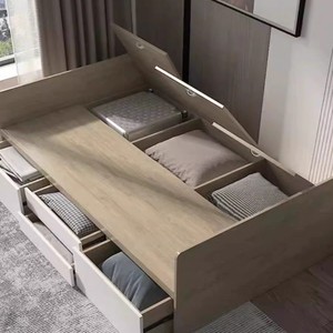 Cama Tatami con Armario Integrado, Mueble de Almacenamiento Multifuncional para Dormitorio Infantil, Cama Sencilla - Product Image 4
