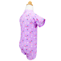Maillot de bain anti-UV UPF50+ à manches courtes pour fillettes, imprimé melon d'eau violet et marguerites, avec fermeture éclair sur le devant, personnalisable OEM/ODM