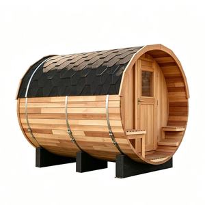Sauna extérieur traditionnel en bois de pruche pour 3-4 personnes avec verrière panoramique, modèle <span class=keywords><strong>Suna</strong></span>, avec poêle chauffant de 6 kW - Product Image 1
