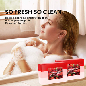 <span class=keywords><strong>Savon</strong></span> <span class=keywords><strong>intime</strong></span> féminin à la fraise, formule végétale douce à <span class=keywords><strong>pH</strong></span> équilibré, élimine les odeurs, soulage les démangeaisons pour les soins intimes quotidiens - Product Image 2