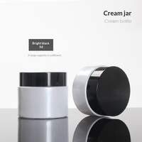 Flacon pulvérisateur en verre translucide noir et blanc nacré pour toner et crème contour des yeux, avec pompe