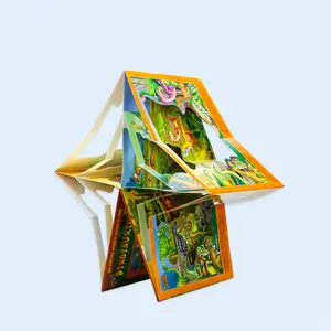 عرض رائع طباعة كتاب 3D احترافي مخصص غلاف مقوى للأطفال قصة نشاط منبثقة للأطفال طباعة ملونة مثيرة