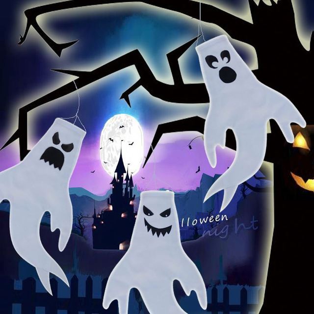 Halloween Decorative Ghost Hair Dryer Latex Material Outdoor Hanging Decoration Supplies