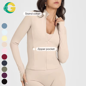 Chaqueta Deportiva GC 2026 para Mujer, Cuello Alto, Corte Ajustado, Cierre Completo, Manga Larga, para Yoga, Tallas Grandes - Product Image 3