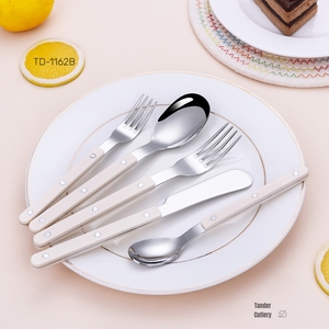 Đám cưới tái sử dụng thép không gỉ Flatware Set với ABS đầy đủ tang xử lý dao muỗng ngã ba đám cưới khách sạn dao kéo nhựa xử lý - Product Image 5