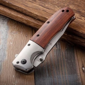 Couteau de poche pliant FB136 personnalisable, qualité OEM, pour le camping, en acier inoxydable, manche en bois, lame de 20,6 cm, garantie 1 an, HK - Product Image 2