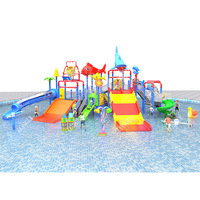 Wasserpark-Spielplatz: Kommerzielle Schwimmbad-Spritzrutschen, Outdoor-Spielgeräte, Kunststoff-Wasserrutsche-Spielplatz-Set