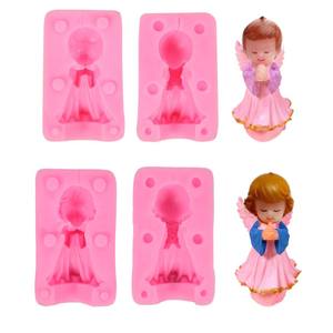 Moule en silicone pour <span class=keywords><strong>bougie</strong></span> en forme d'ange fille et d'ange garçon en trois dimensions, moule pour sucettes, moule pour savon, moule pour colle liquide, moule pour pâtisserie - Product Image 4