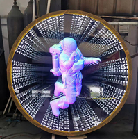 Miroir infinity mural led 3d néon coloré, vente en gros, miroir infinity tunnel, miroir infinity led