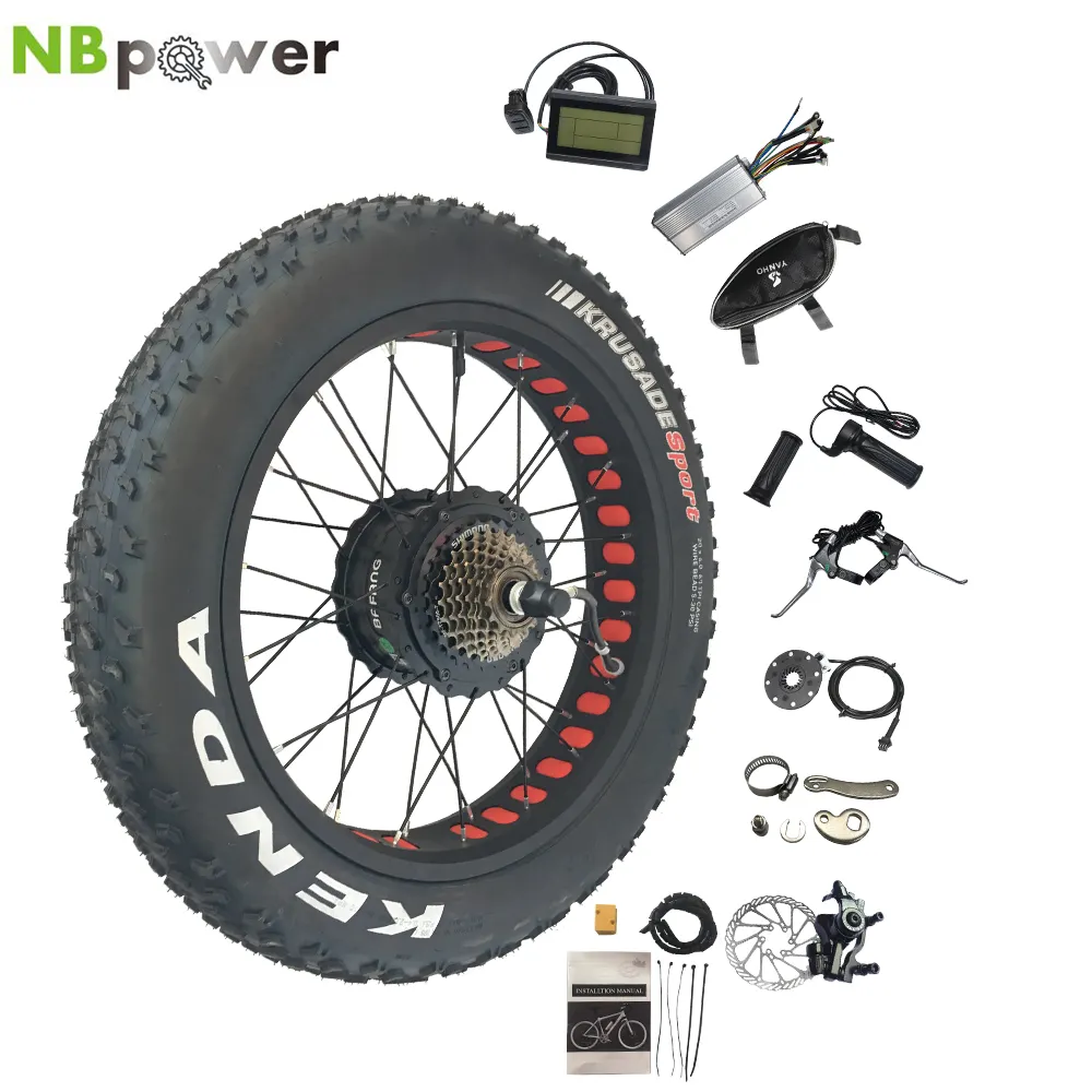 8FUN 26inchx4.0 FAT Tyre 48V500W geared rear electric bicycle motor kits