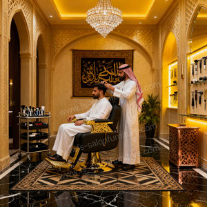 Nuevo producto peluquería reclinable hidráulico retro tienda muebles belleza metal Barbero silla Arabia Saudita oro salón silla - Product Image 1