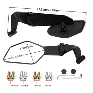 Nouvelles paires de rétroviseurs universels pour <span class=keywords><strong>moto</strong></span> en alliage d'aluminium avec lentille HD anti-distorsion noire et aile anti-vent <span class=keywords><strong>pliable</strong></span> - Product Image 5