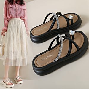 Femmes plate-forme diapositives pantoufle dame chaussures coulissantes femmes en peluche sandales plage plate-forme décontractée marche sandales chaussures - Product Image 6