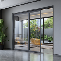 3 rails, 3 panneaux, vente directe usine, sur mesure, suspension télescopique, pour balcon et terrasse, à rupture de pont thermique, pour villa moderne, double vitrage