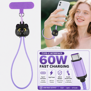 <span class=keywords><strong>Cordon</strong></span> de poignet pour téléphone Black Cat, câble de charge rapide 60W, transfert de données haute vitesse, <span class=keywords><strong>cordon</strong></span> de suspension, câble de charge rapide 60W pour <span class=keywords><strong>iPhone</strong></span> 18 - Product Image 1
