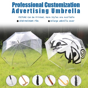 Wholesale Plastic Handle Lace Colorful Transparent Fiberglass <b>Frame</b> 8-Rib Straight Umbrella - Product Image 2