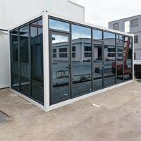 Maison mobile de luxe de 20 pieds à double paroi vitrée, respirante, préfabriquée, type conteneur, pour habitation compacte, ferme, bureau, bâtiment commercial
